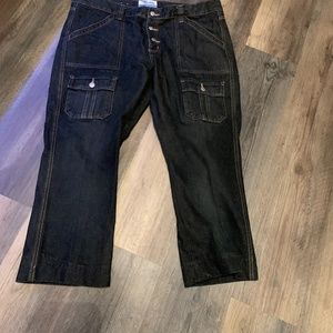 Old Navy plus‎ size jeans hemmed to crops. Super nice. Worn sbout 6x